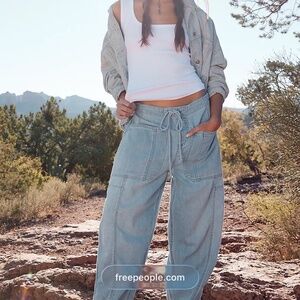 We the free Silverton Pull-on barrel jeans - Dark denim